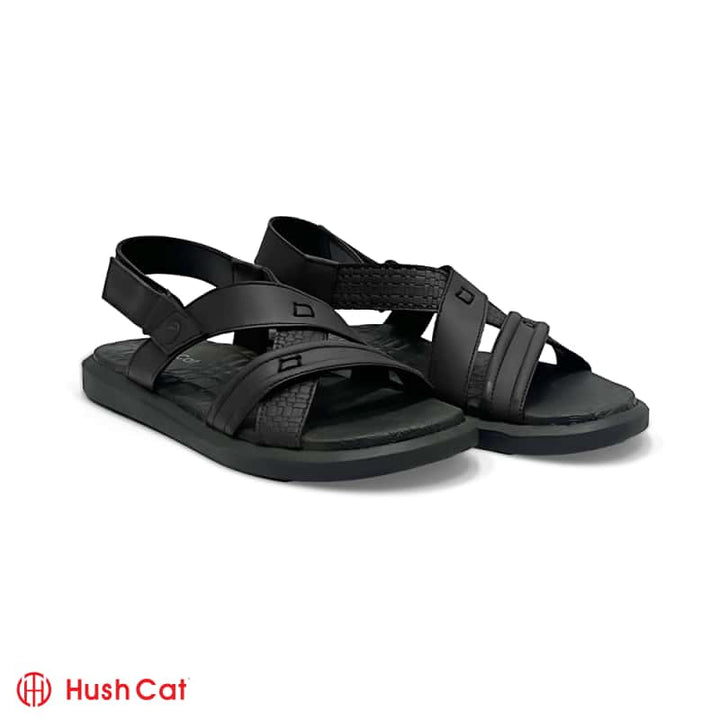 Handcrafted Premium Synthetic Leather Sandal Black / 7/40