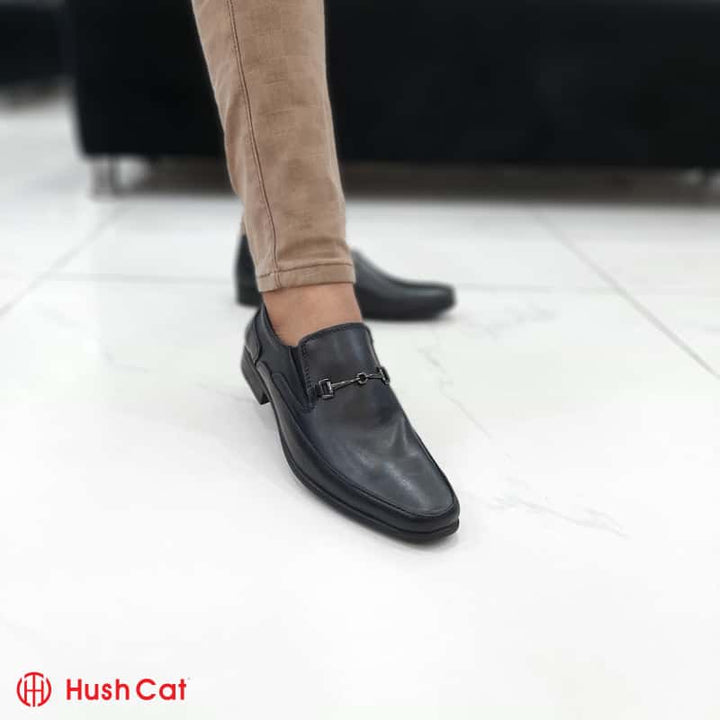 Hush Cat Black Chrome Buckle Leather Shoes Formal