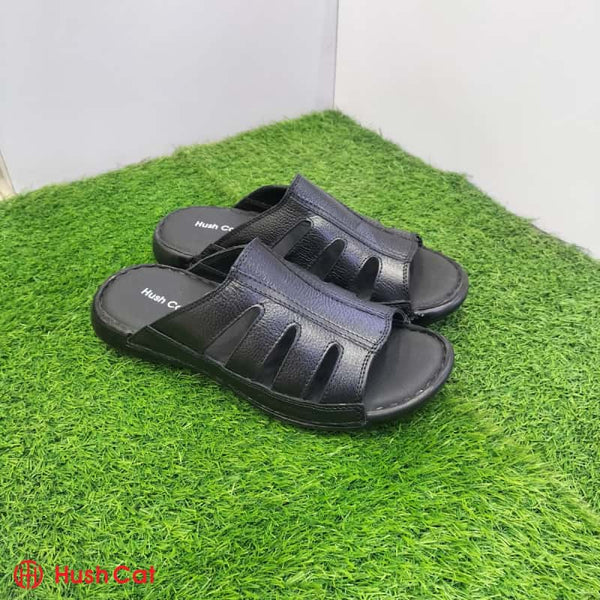 Men’s Black Mild Leather Slipper