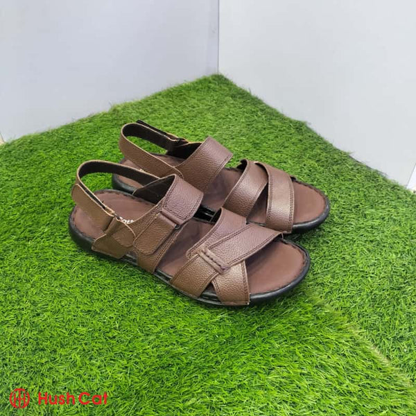 Men’s Brown Mild Leather Cross Strap Sandal Sandal’s