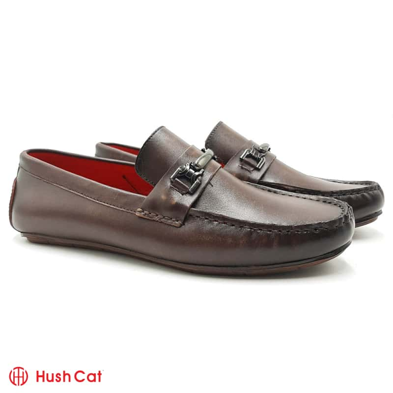 Men's Casual Brown Hollow Leather Shoes – HushCat