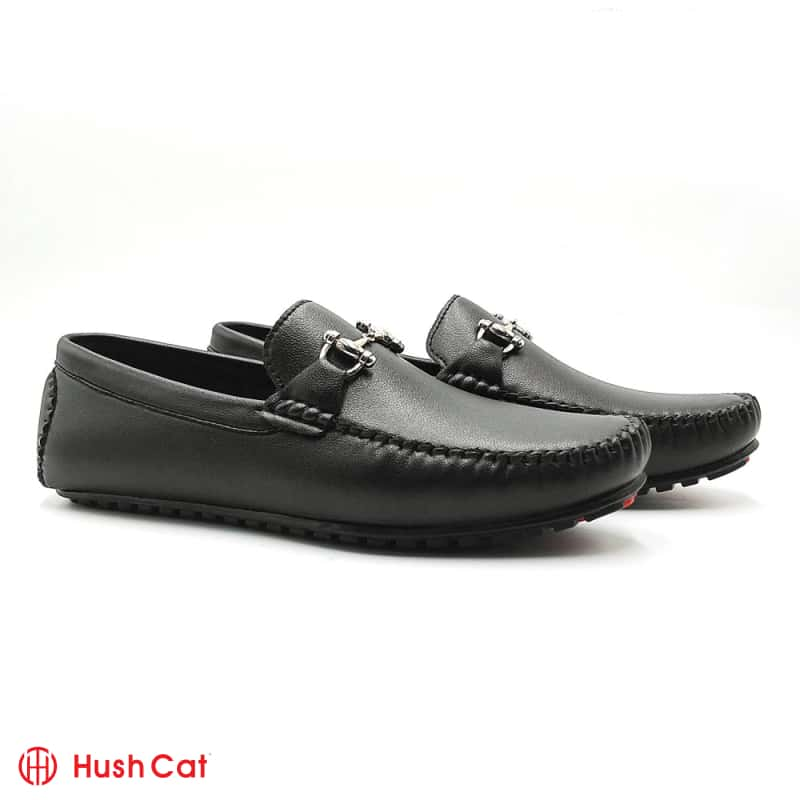 Men's Mild Black Leather Casual Shoes – HushCat